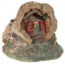 exceptional Christmas tree stand, ceramic, with all around modelled figures, and  crib scene,