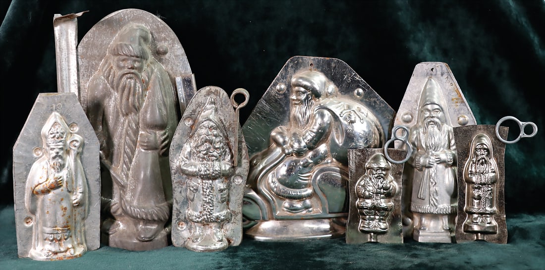 chocolate mold, 7 pieces, 9 - 18.5 cm, Santa Claus motive and St Nicholas   German Description (1 of 1)
