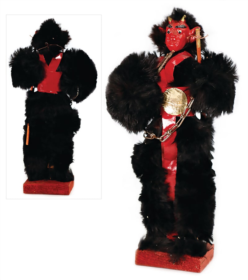 Krampus, 23.5 cm, wood, covered with fur, mass face   German Description  Krampus, 23,5 cm, Holz, (1 of 1)