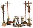 ELASTOLIN / LINEOL World War II, 7.5 cm, fighting and radio operator, masts, cable roll, mostly