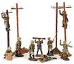 ELASTOLIN / LINEOL World War II, 7.5 cm, fighting and  radio operator, masts, cable roll, mostly