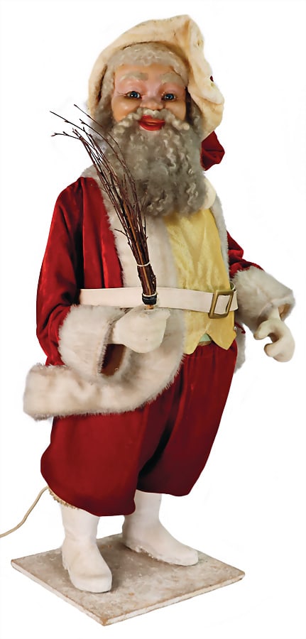 Santa Claus, window decorations, probably '30s, 92 cm, head nodder, with moving arm, electrical (1 of 2)