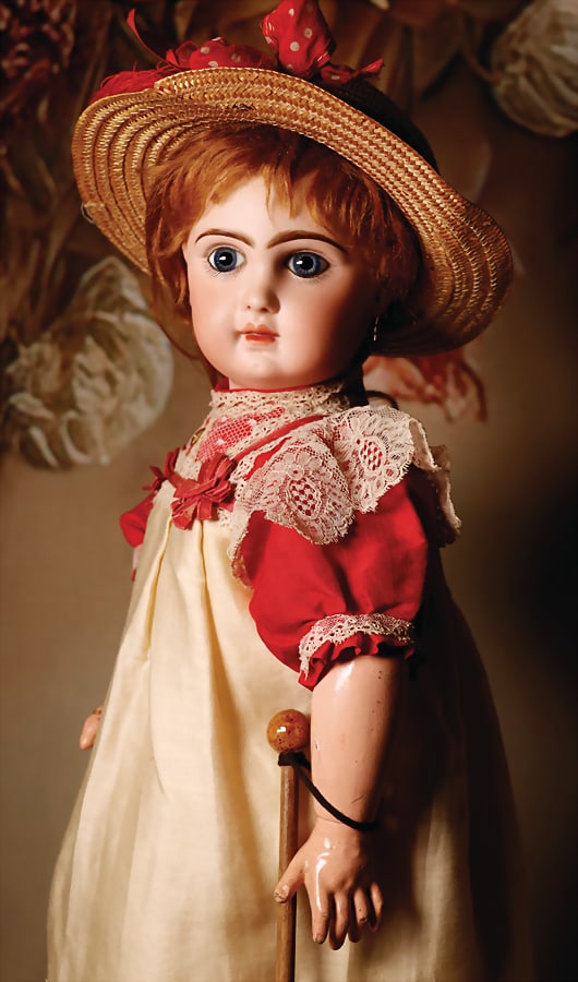 JUMEAU nice French Bebe by JUMEAU in original clothes, Bebe Reclame, bisque porcelain socket head, (1 of 6)