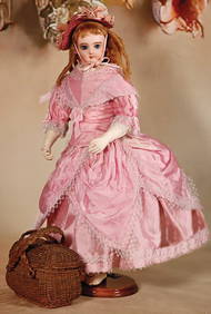 JUEMAU Fashion-Doll, French fashion doll, bisque porcelain socket head, on a bisque porcelain breast (1 of 5)