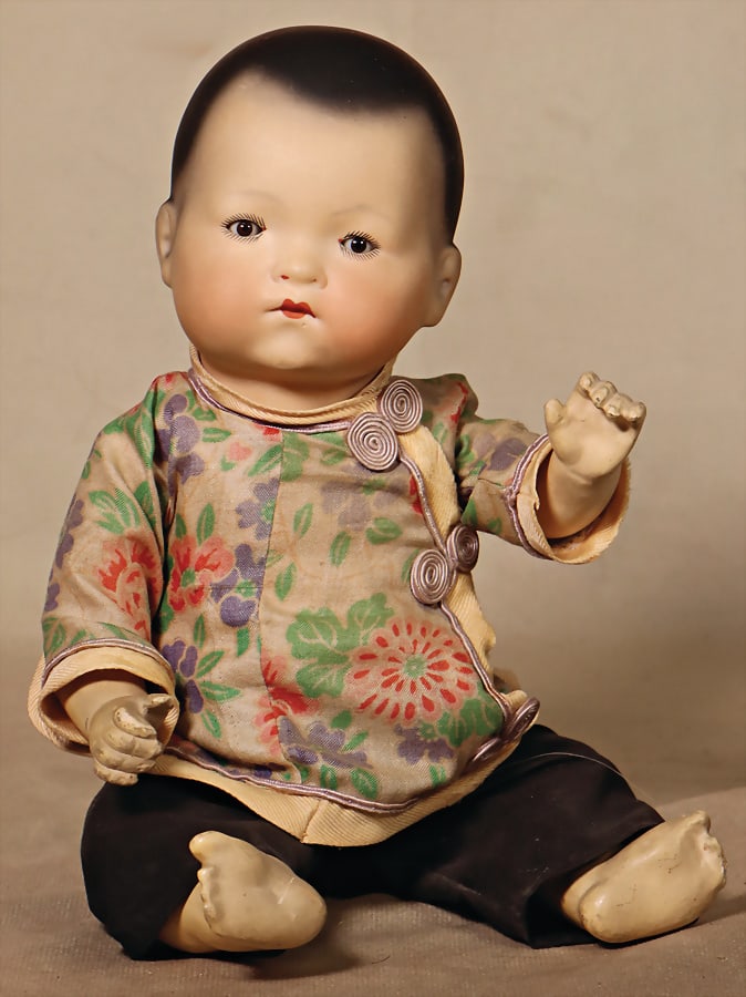 ARMAND MARSEILLE 341 2½ K, asiatic baby, bisque socket head, fix inset brown  glass eyes, (1 of 1)