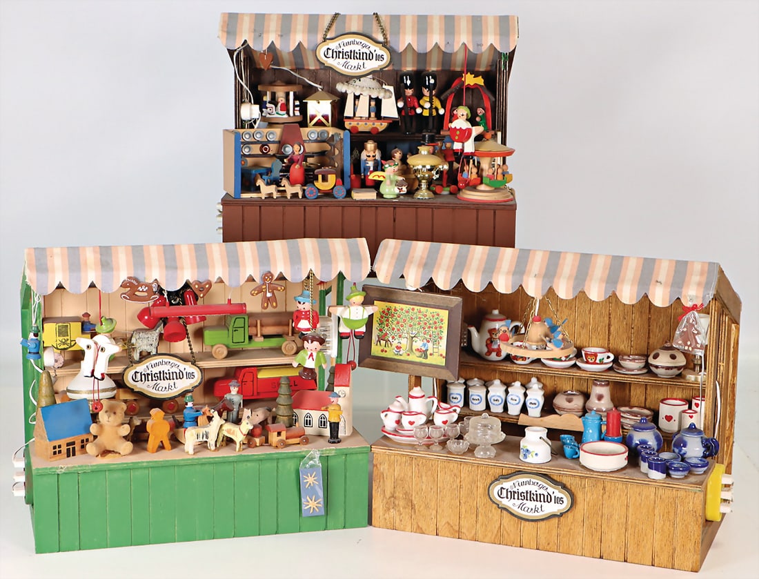 ERZGEBIRGE small stall, width: 22.5 cm, height: 21 cm, 3 pieces, more recent production   German (1 of 1)