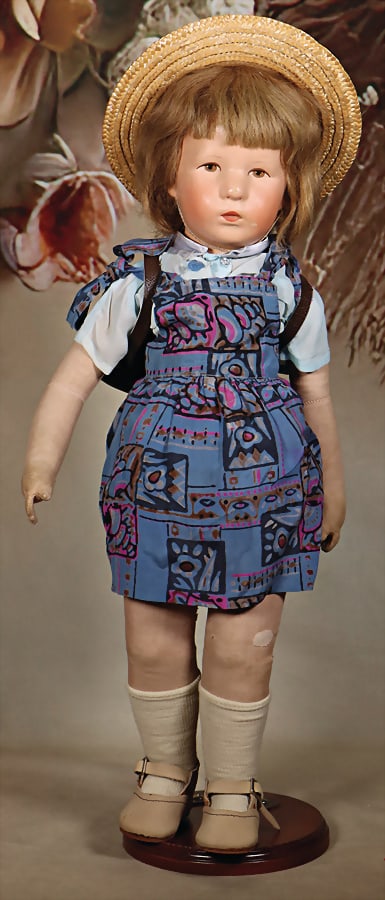 KÄTHE KRUSE Ilsebill, girl, doll No. VIII, 50 cm, fabric head, visible seam at the back of the (1 of 1)