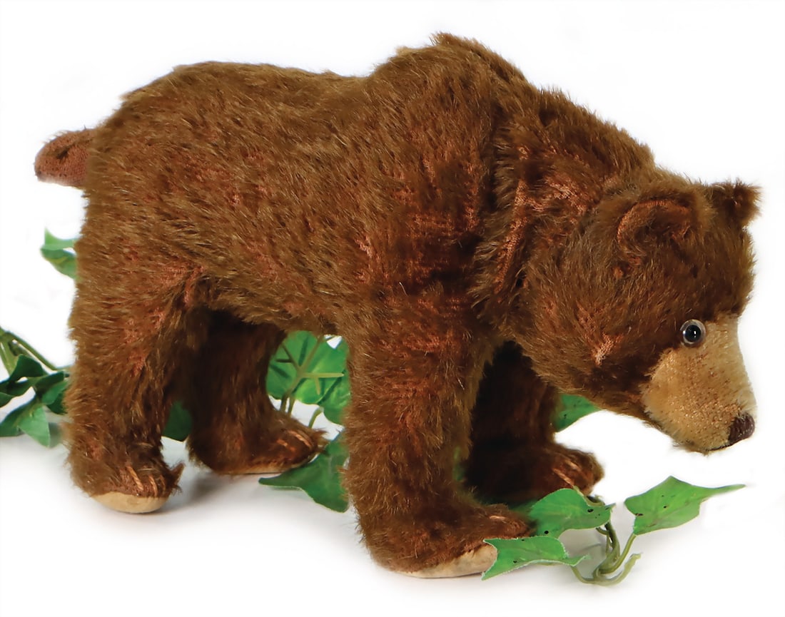 Steiff Steiff bear, 1930 to 1934, standing, mohair plush, mechanism for turning head, felt paws, one (1 of 4)