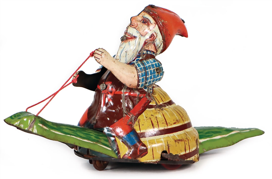 KEIM snail rider, lithographed sheet metal, 27 cm, clock mechanism stucks a bit, worn   German (1 of 2)