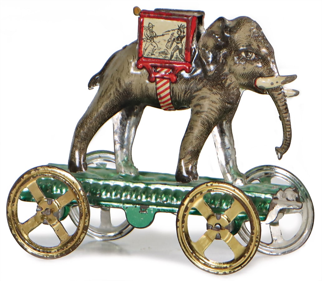 PENNYTOY MEIER, elephant, lithographed sheet metal, height: 7 cm, good condition   German (1 of 2)