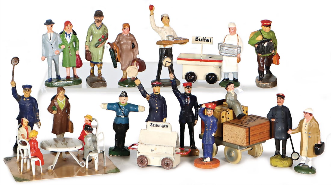 train decoration pieces, gauge 0, small buffet car, living-room suite with figures, MÄRKLIN, (1 of 1)