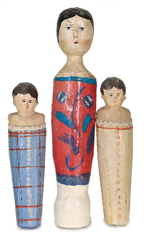 probably GRÖDNERTAL 3 pieces, swaddled babies, wood, colored, 14-21 cm, original condition: probably GRÖDNERTAL 3 pieces, swaddled babies, wood, colored, 14-21 cm, original condition German Description wohl GRÖDNERTAL 3 Teile, Fatschenkinder, Holz, farbig gefasst, 14-21 cm, Orig.-Z