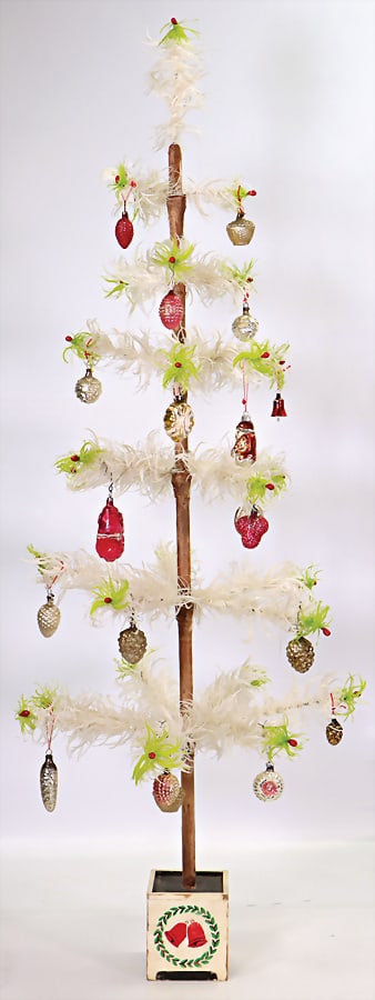 Christmas tree decoration, tree, 1.11 m, white, decorated with glass parts, better for (1 of 1)