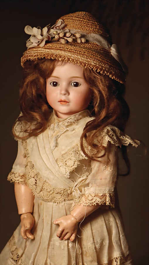 BRUNO SCHMIDT highly appreciated and wanted rare German character doll by Bruno Schmidt, Wendy: BRUNO SCHMIDT highly appreciated and wanted rare German character doll by Bruno Schmidt, Wendy bisque porcelain socket head, brown sleeping glass eyes, fine modelled eyes and nose, closed mouth with f