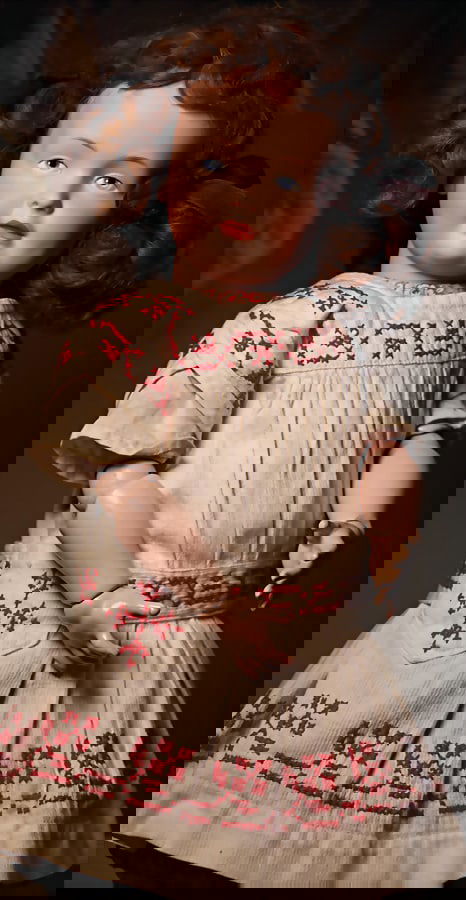 BÄHR & PRÖSCHILD 536, bisque porcelain character doll, 42 cm, blue painted eyes, (1 of 6)