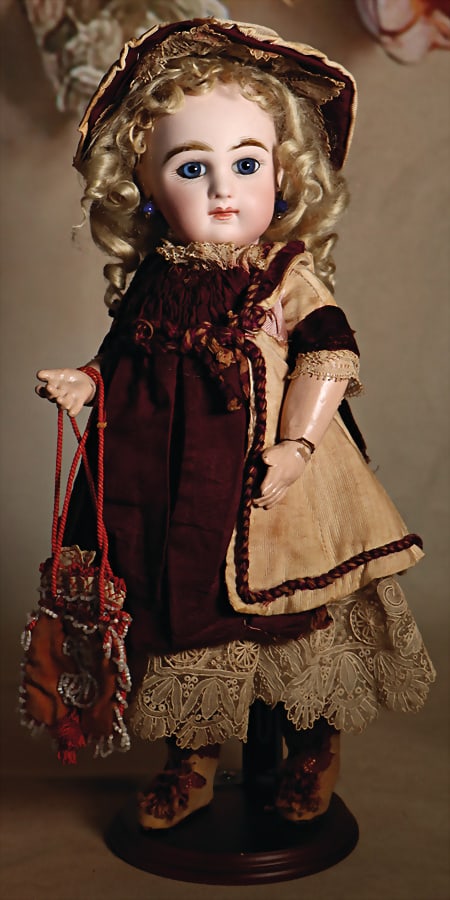 TÊTE JUMEAU marked Dépose Tête Jumeau, 33 cm, bisque socket head, fix inset blue (1 of 5)