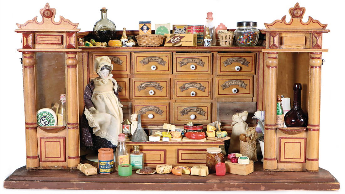 probably GOTTSCHALK shop, around 1900, width: 55 cm, height: 25.5 cm, shopwindow in front, at 1 shop (1 of 1)