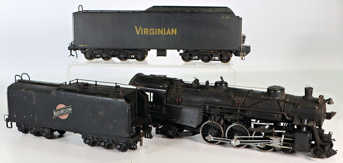 tow-tender-locomotive, 2C1, North Western, with 6-axled tender, 4071, track width 3 cm, length: 58: tow-tender-locomotive, 2C1, North Western, with 6-axled tender, 4071, track width 3 cm, length: 58 cm, 1 tender Virginia, used condition German Description Schlepptender-Lok, 2C1, North Western, mit 6