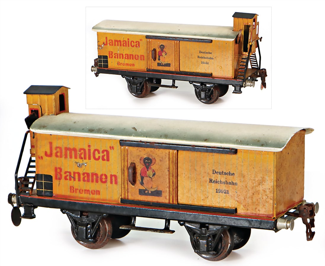 MÄRKLIN gauge 1, 2-axled banana carriage with brakeman's cab, 24 cm, used   German Description (1 of 1)