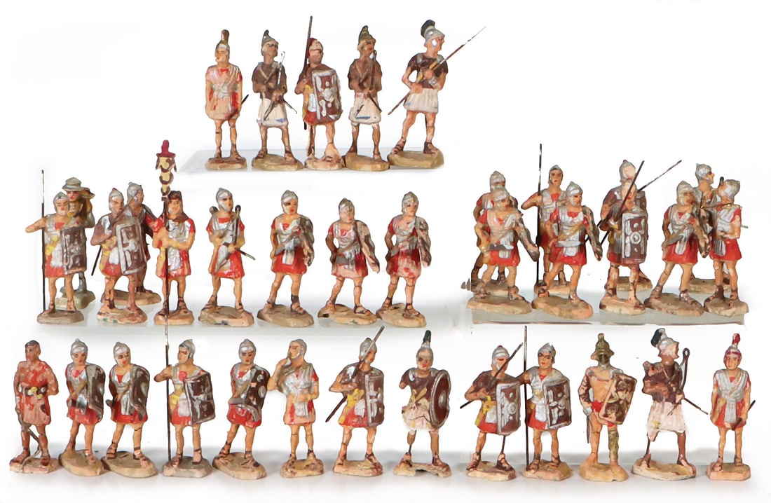 mixed lot of mass figures, 5 cm, Romans, approx. 50 pieces, mostly condition 2-3, 1 pair of figures (1 of 1)