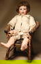 SFBJ 251, bisque porcelain character doll, France, Paris 4, 33 cm, crank head, blue sleeping eyes,