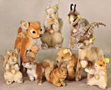 STEIFF Mixed lot including 1x billy goat, with button, shield and flag, no. 6317.00, 20 cm, very