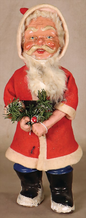 Santa Claus, mass, felt clothing, 24.5 cm, "Toy Museum Graz" German Description Weihnachtsmann,: Santa Claus, mass, felt clothing, 24.5 cm, "Toy Museum Graz" German Description Weihnachtsmann, Masse, Filzkleidung, 24,5 cm, ?Spielzeugmuseum Graz?