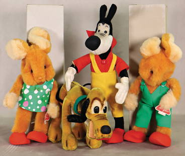 mixed lot 4 pieces, SCHUCO Pluto, Biego-Bello, minim. missing part at the felt of the snout,: mixed lot 4 pieces, SCHUCO Pluto, Biego-Bello, minim. missing part at the felt of the snout, otherwise very good condition, with label, SCHUCO Hegi, Bieg-Bello, hare, 835511, 835510, new in original