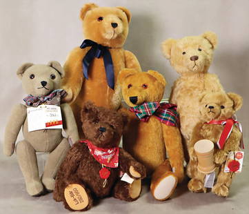 mixed lot of bears, different manufacturers, CLEMENS, HERMANN, fairground bear, SIGIKID, Miro, 5: mixed lot of bears, different manufacturers, CLEMENS, HERMANN, fairground bear, SIGIKID, Miro, 5 pieces, good condition German Description Konv. Bären, unterschiedliche Hersteller, CLEMENS,