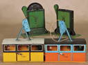 LEHMANN cable car, 795 Rigi, tin, lithographed, 1 wheel with crank missing, used, good,