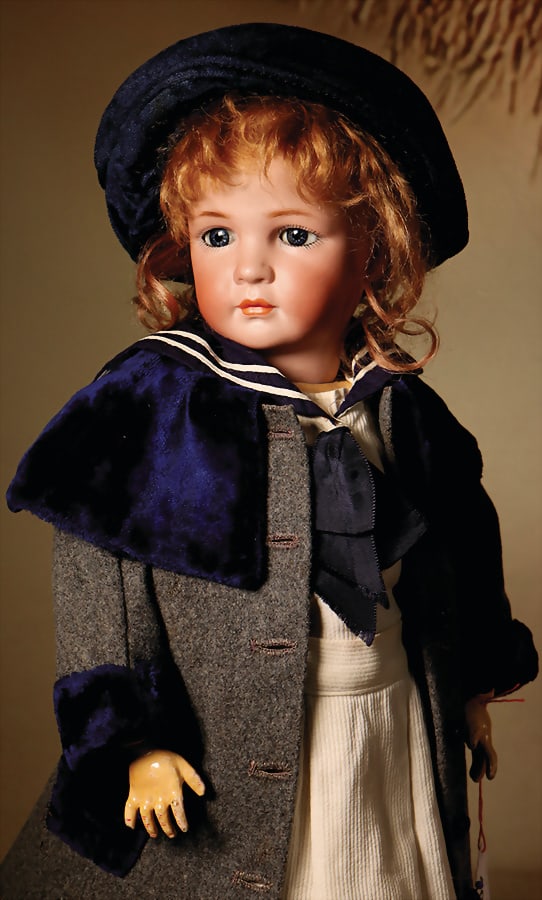 SIMON & HALBIG Beautiful, rare German doll by Simon & Halbig, Mold 1448 porcelain movable head, blue (1 of 9)