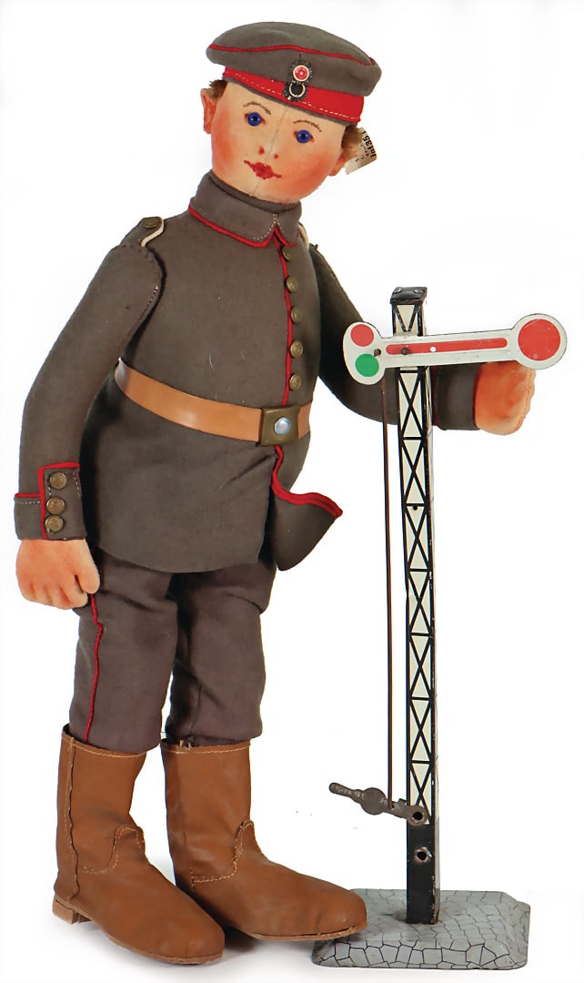 STEIFF felt figure soldier infantryman, item no. 35T, produced 1914, with button, block letters,