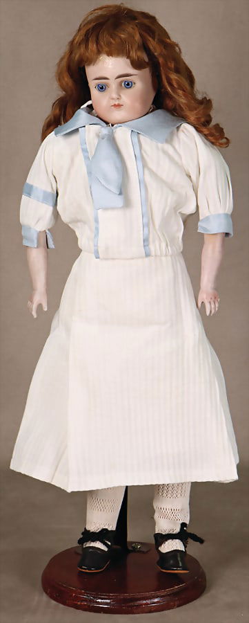 probably KESTNER Porcelain shoulder headed doll, 47 cm, porcelain head, slightly tilted to the side, (1 of 1)