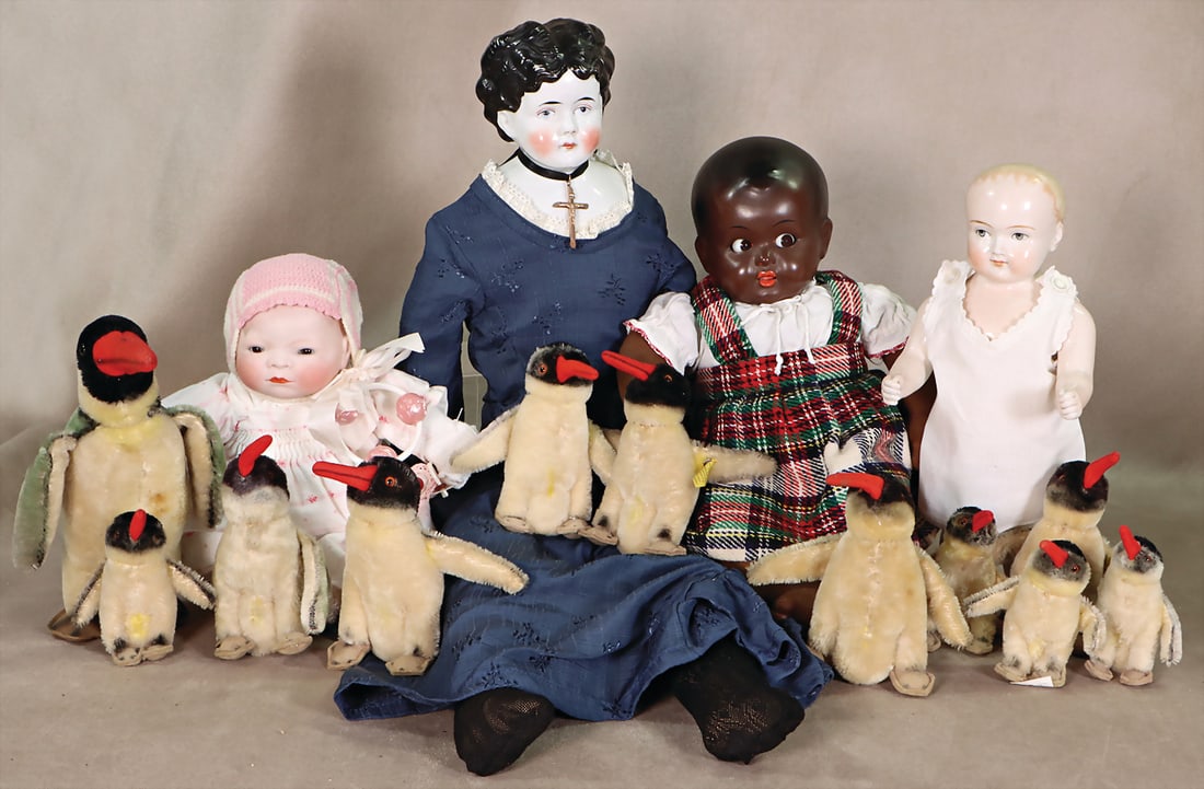 Breast leaf head doll, glazed porcelain, 70 cm, mass binding head doll, colored, 40 cm, bathing (1 of 1)