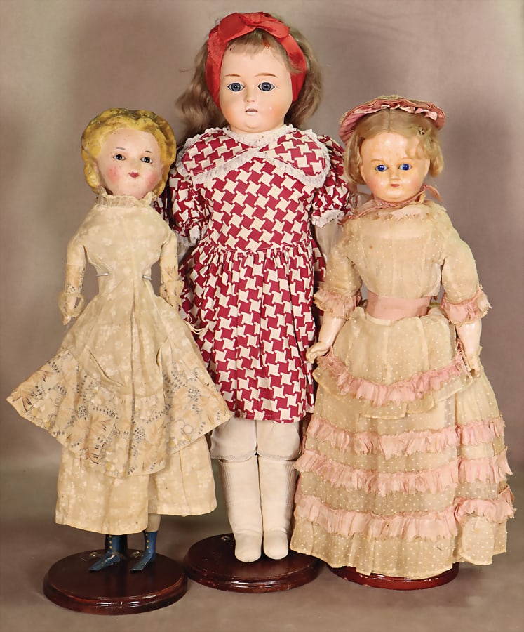 mixed lot of dolls, papier mâché shoulder headed doll, 56 cm, shoulder headed doll, (1 of 1)