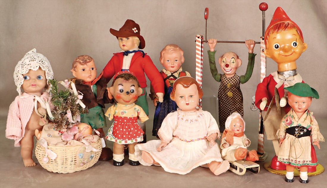 ARNOLD, Jimmy, GOEBEL, doll, child on a sledge, doll type LENCI, plastic doll, celluloid girl, (1 of 1)