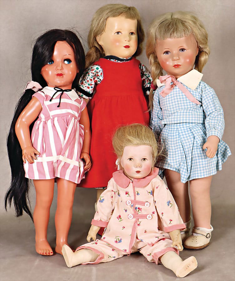 KÄTHE KRUSE Ilsebill, girl, doll No. VIII, 1961, very good condition, KÄTHE KRUSE, girl,: KÄTHE KRUSE Ilsebill, girl, doll No. VIII, 1961, very good condition, KÄTHE KRUSE, girl, 36 cm, post-war, plastic head, face painting slightly washed off, girl, post-war, 49 cm, plastic head