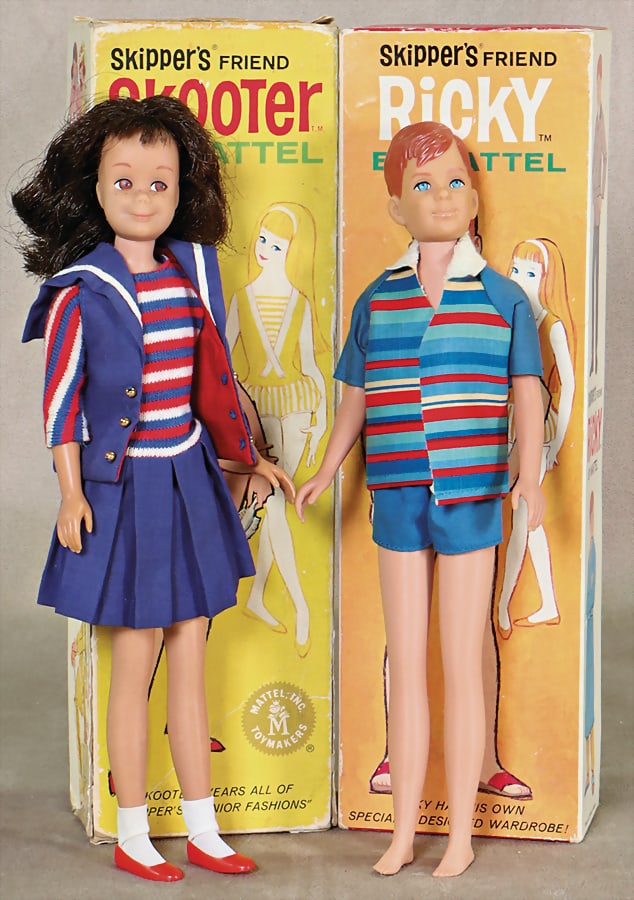 MATTEL Barbie, Ricky, very good condition, with original box, scooter, good condition, with outfit,: MATTEL Barbie, Ricky, very good condition, with original box, scooter, good condition, with outfit, in original box, worn box German Description MATTEL Barbie, Ricky, sehr guter Zust., mit Orig.-Kart.