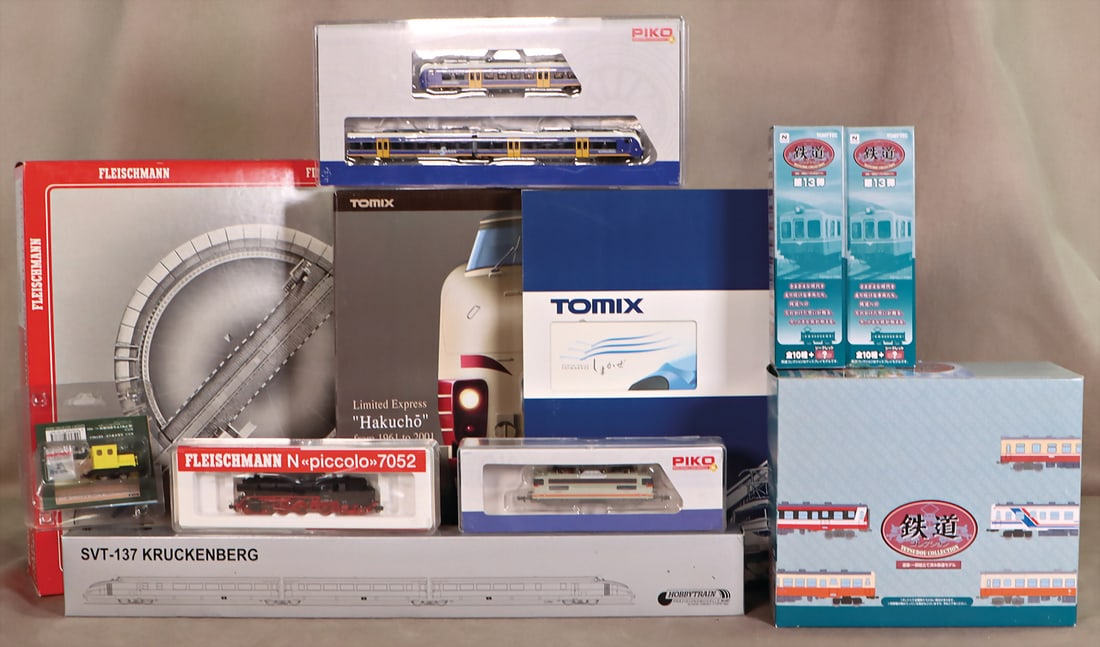 mixed lot of 7 parts, 2x TOMIX, 1x TOMY TEC, 1x FLEISCHMANN, 1x HOBBY TRAIN, 1x manufacturer (1 of 1)