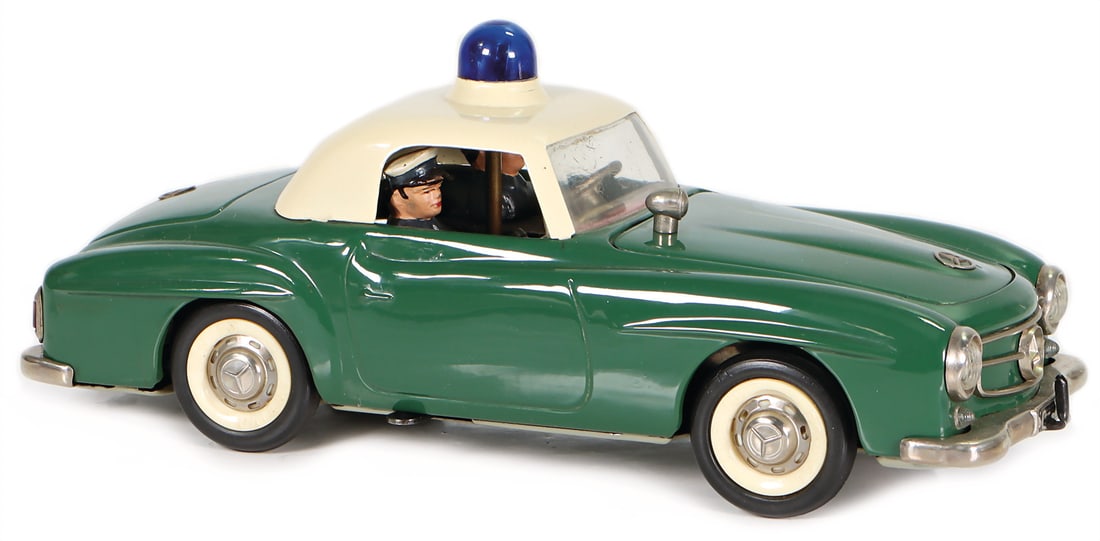 SCHUCO electric raid-car, 5509, Mercedes-Benz 190 SL, police, 21.5 cm, very good condition, (1 of 3)