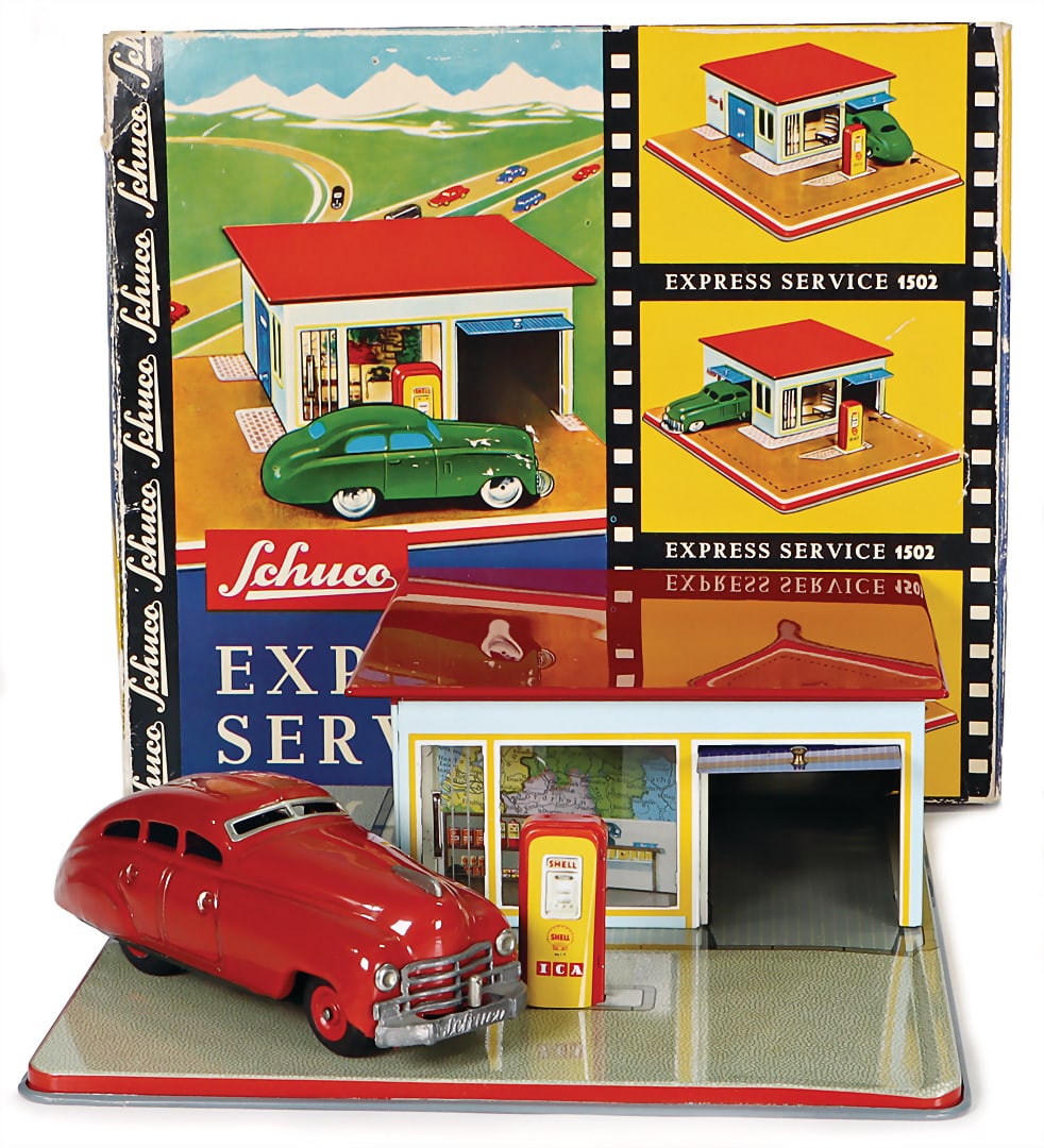 SCHUCO 1502, Express Service, gas station with garage, very good condition, in original cardboard (1 of 1)