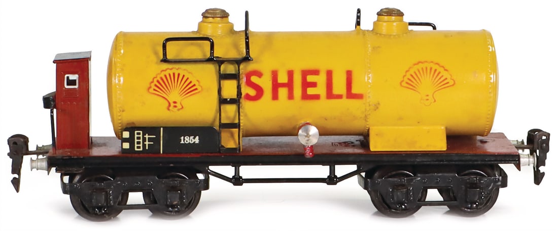 MÄRKLIN track 0, tank wagon with brakeman's cab, Shell, item no., 1854, 4 axles, min. damages (1 of 2)