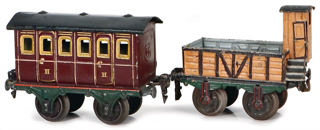 MÄRKLIN track 1, 2-axled passenger coach, 2nd class, 15 cm, lead buffers, old MÄRKLIN (1 of 1)