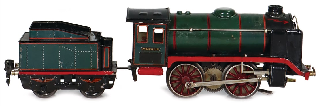 MÄRKLIN Gauge 0, 20 V, locomotive with tender, partially repainted, function not tested, B, L: (1 of 2)