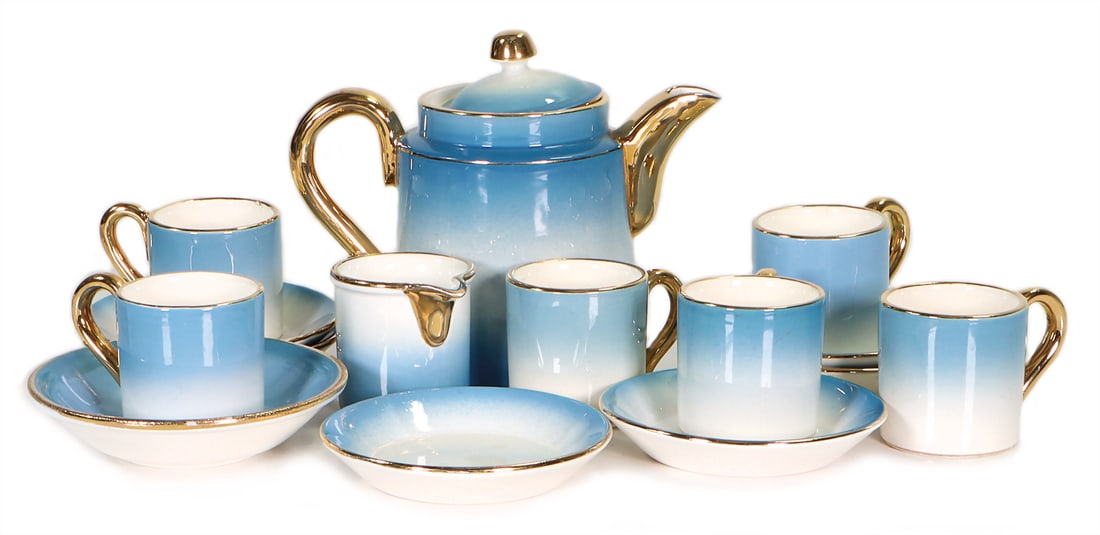 WÄCHTERSBACH Dolls' coffee service, jug, h: 10.5 cm, 6 cups, 6 saucers, milk jug, sugar bowl, (1 of 1)