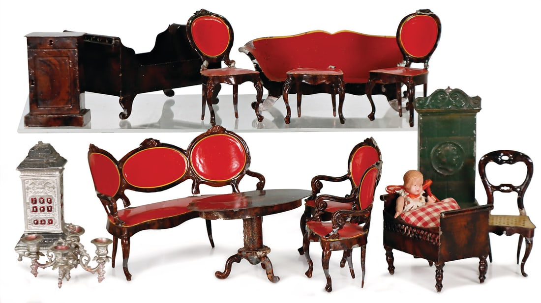 ROCK & GRANER Biberach tin, settee, 2x sofa, 16 and 17 cm, large sofa, backrest broken off at the (1 of 1)