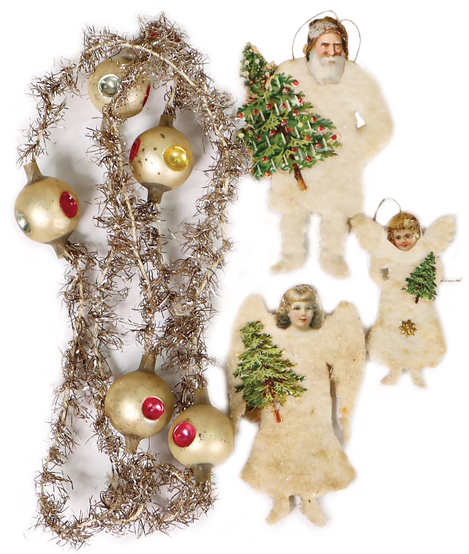 Christmas tree decoration, absorbent cotton, flat, Santa Claus with Christmas tree, wafer face, 10 (1 of 1)