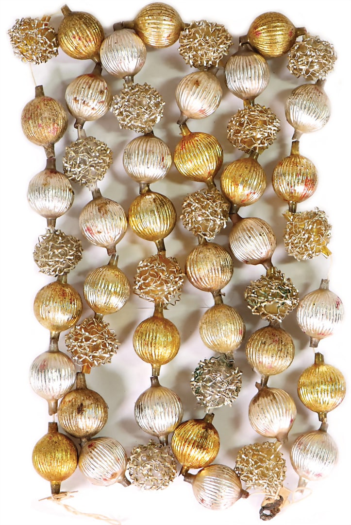 Christmas tree decoration, chain, glass/Leon wires, approx. 150 cm German Description (1 of 1)