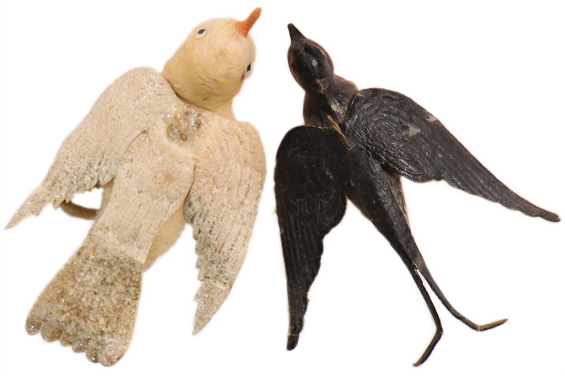 DRESDNER PAPPE Christmas tree decoration, bird, 6.5 cm, 1 absorbent cotton bird with paper wings (1 of 2)