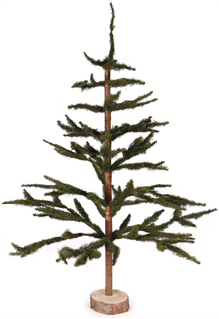 Christmas decoration, fir tree, on wooden base, c. 1920, 105 cm, very nice condition. German (1 of 1)